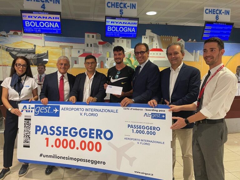 L’aeroporto di Trapani Birgi festeggia il suo milionesimo passeggero dall’inizio del 2023