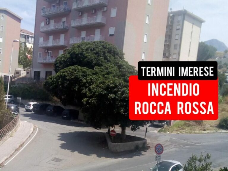 Termini Imerese: incendio nel quartiere Rocca Rossa, pompieri in azione