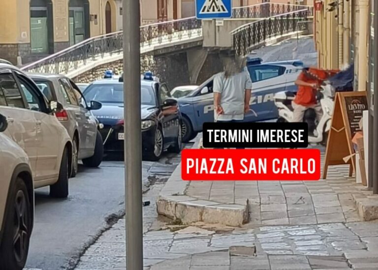 Termini Imerese: caos a piazza San Carlo, intervengono le Forze dell’ordine