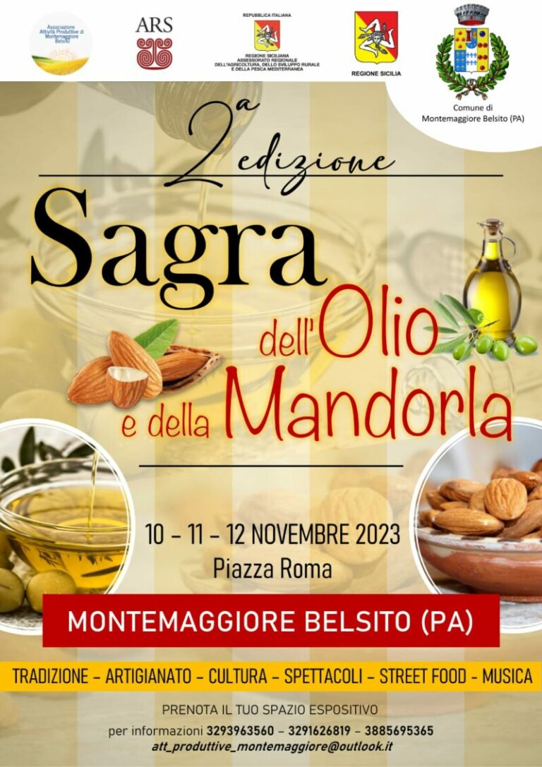 Tutto pronto a Montemaggiore Belsito per la seconda edizione della sagra dell’olio e dalla mandorla