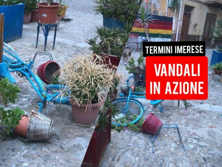 Termini Imerese: vandalizzata la piazzetta Giuseppe e Bernardo Geraci FOTO