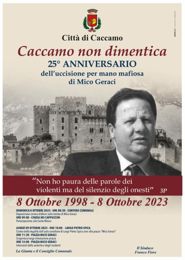 Caccamo commemora il venticinquesimo anniversario dell’omicidio di Mico Geraci