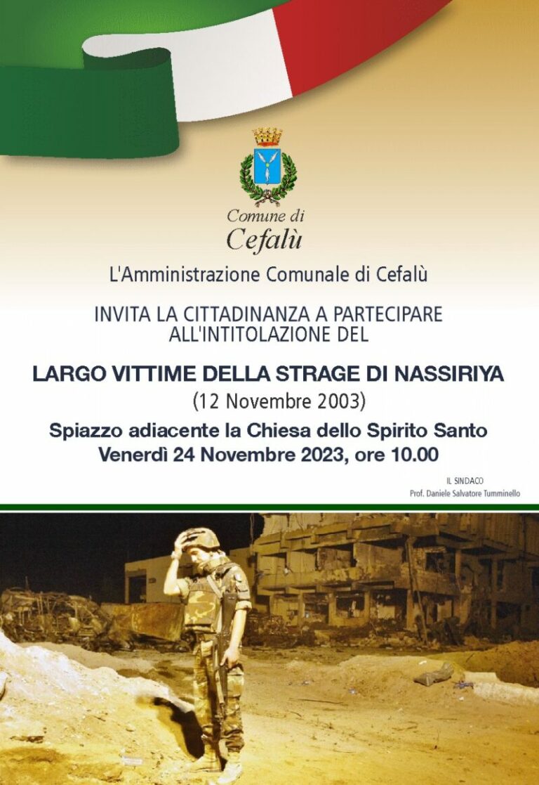 Cefalù intitolerà la piazza Largo vittime della strage di Nassirya