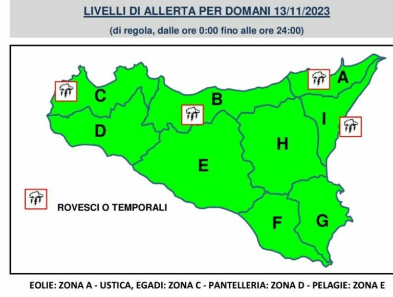 Maltempo in arrivo: il bollettino della Protezione Civile per il 13 novembre 2023