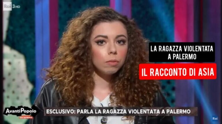 Asia, la diciannovenne vittima della violenza di gruppo a Palermo compare in volto in TV