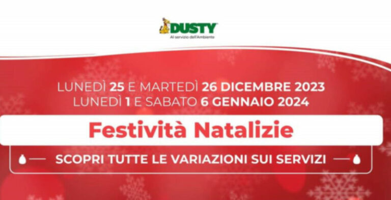 Dusty Termini Imerese: servizi e variazioni in occasione delle feste natalizie 2023