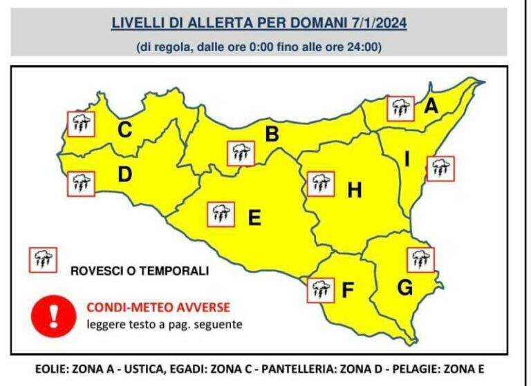 Allerta meteo anche in provincia di Palermo: previsti temporali, il bollettino della Protezione Civile Sicilia