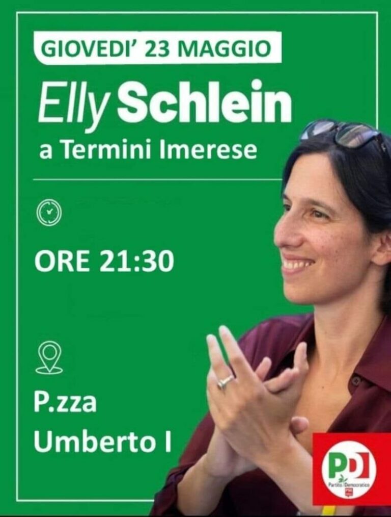 Elly Schlein a Termini Imerese: il 23 maggio in piazza Umberto I