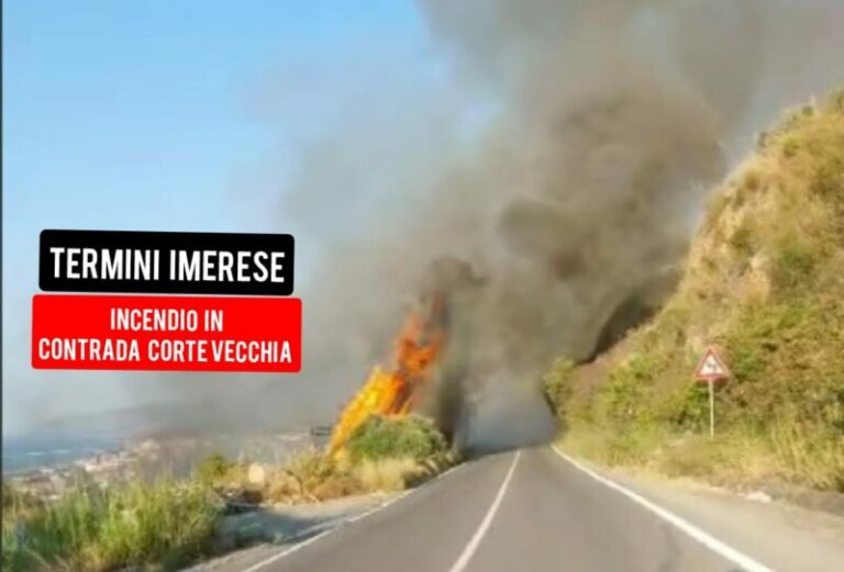 Termini Imerese: grosso incendio divampa in contrada Cortevecchia, SS 113 chiusa VIDEO