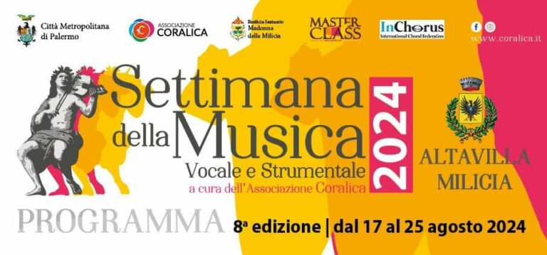 Altavilla Milicia: tutto pronto per l’ottava edizione della “Settimana della musica vocale e strumentale” IL PROGRAMMA