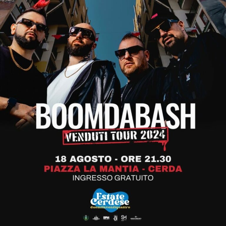 Estate a Cerda: il 18 agosto, a sorpresa il concerto dei Boomdabash