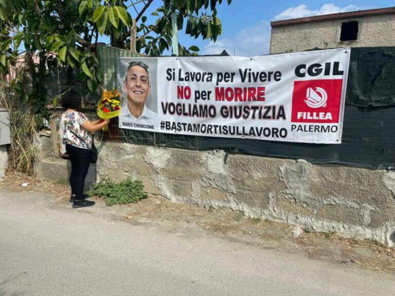 Morti sul lavoro: ricordato a Campofelice di Roccella l’operaio Mario Cirincione a quasi 6 mesi dall’incidente