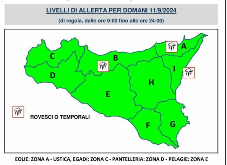 Meteo: su Palermo e provincia allerta verde per temporali IL BOLLETTINO