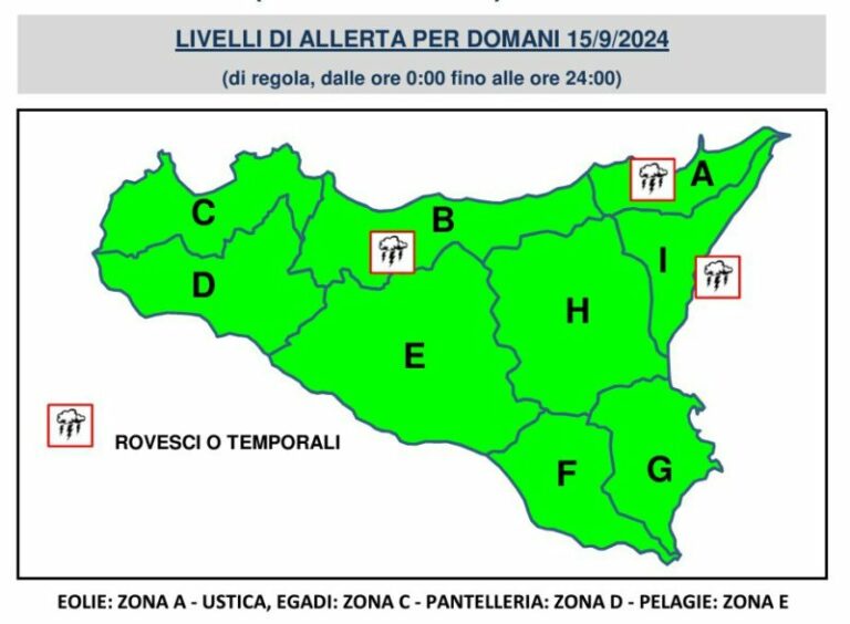 Meteo: su Palermo e provincia allerta verde per temporali IL BOLLETTINO