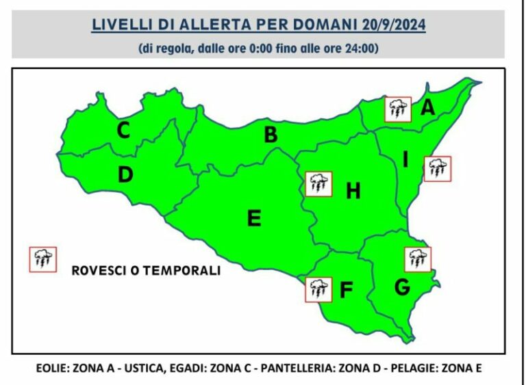 Meteo: su Palermo e provincia allerta verde per temporali IL BOLLETTINO