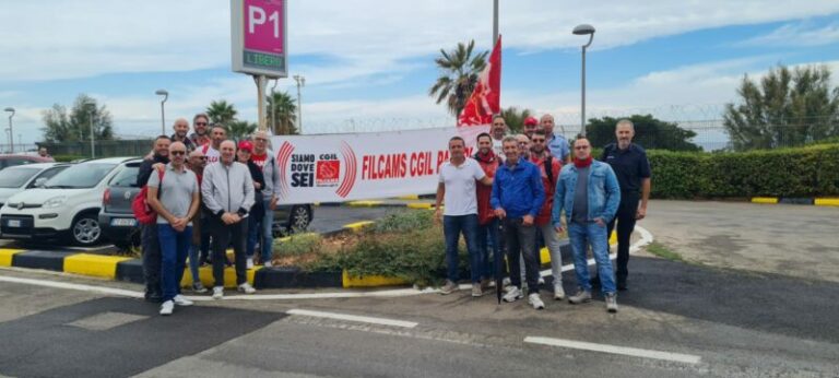 Aeroporto: sit-in dei lavoratori appalto vigilanza in scadenza, incontro con la Gesap