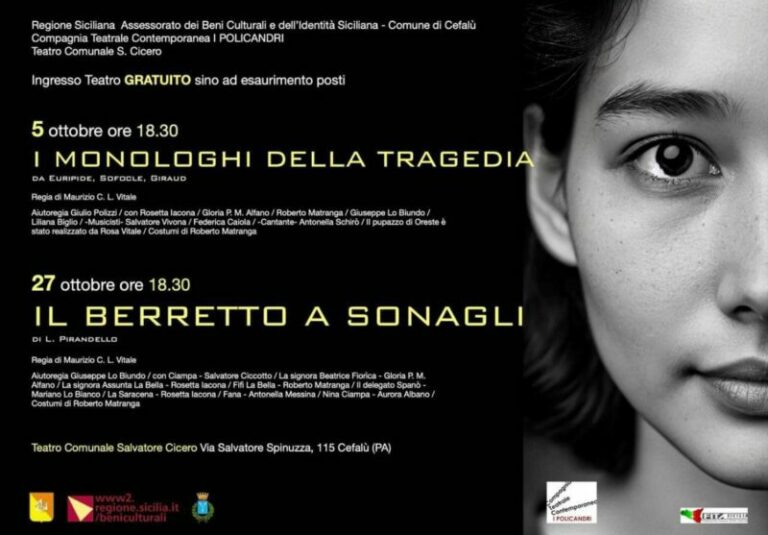 Teatro: due spettacoli gratuiti a Cefalù