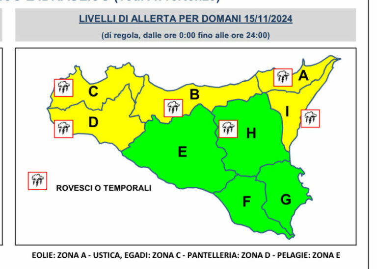 Meteo: su Palermo e provincia prevista allerta gialla