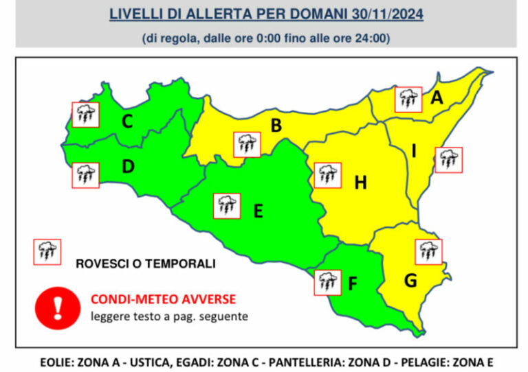 Meteo Palermo e provincia: maltempo e temporali, il bollettino della Protezione Civile Sicilia