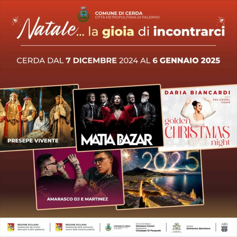 Natale: la gioia di incontrarci a Cerda IL PROGRAMMA