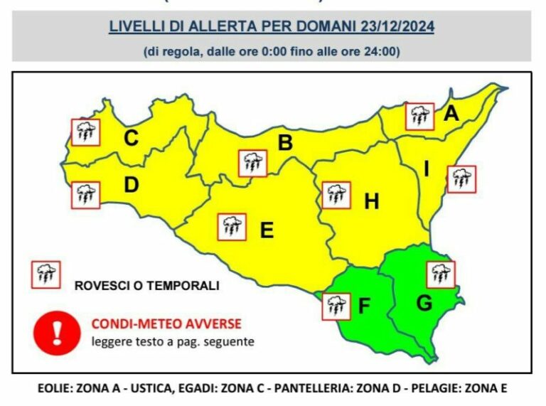 Maltempo in arrivo anche su Palermo e provincia: l’allerta  della Protezione Civile Sicilia