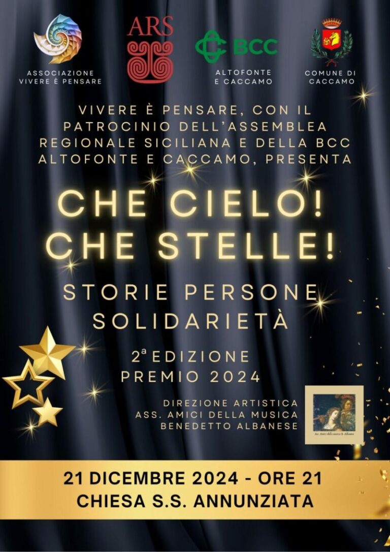 A Caccamo “Che Cielo! Che Stelle!”: al via la seconda edizione celebra storie, persone e solidarietà